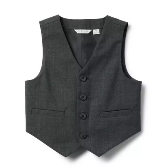 Boys Size 6 Janie and Jack Special Occasion Charcoal Grey Wool Vest, Like New! - Picture 1 of 4
